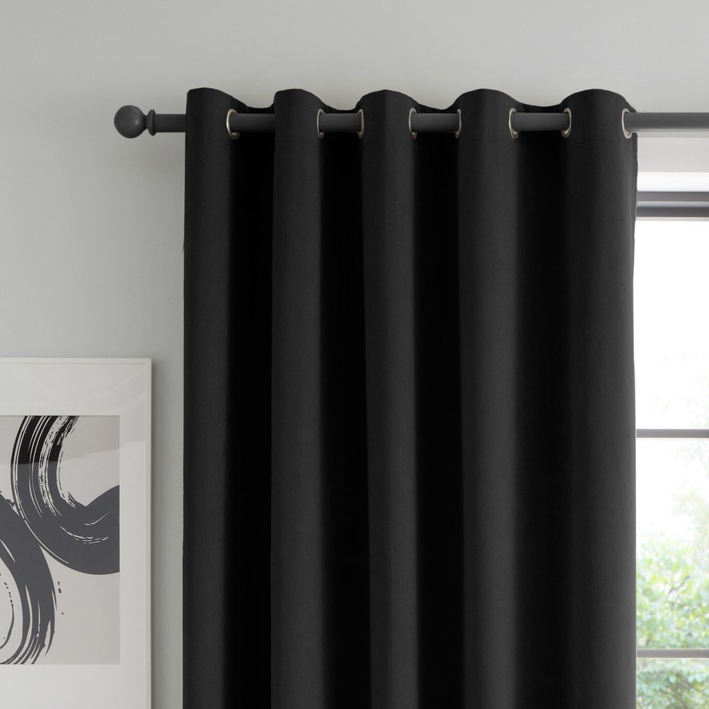Fekete bársony sötétítő függöny szett 2 db-os 229x229 cm Wilson – Catherine Lansfield