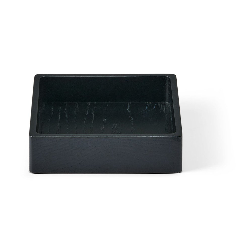 Fekete dekoratív fa tárolódoboz 11x11x3 cm Square S – LIND DNA