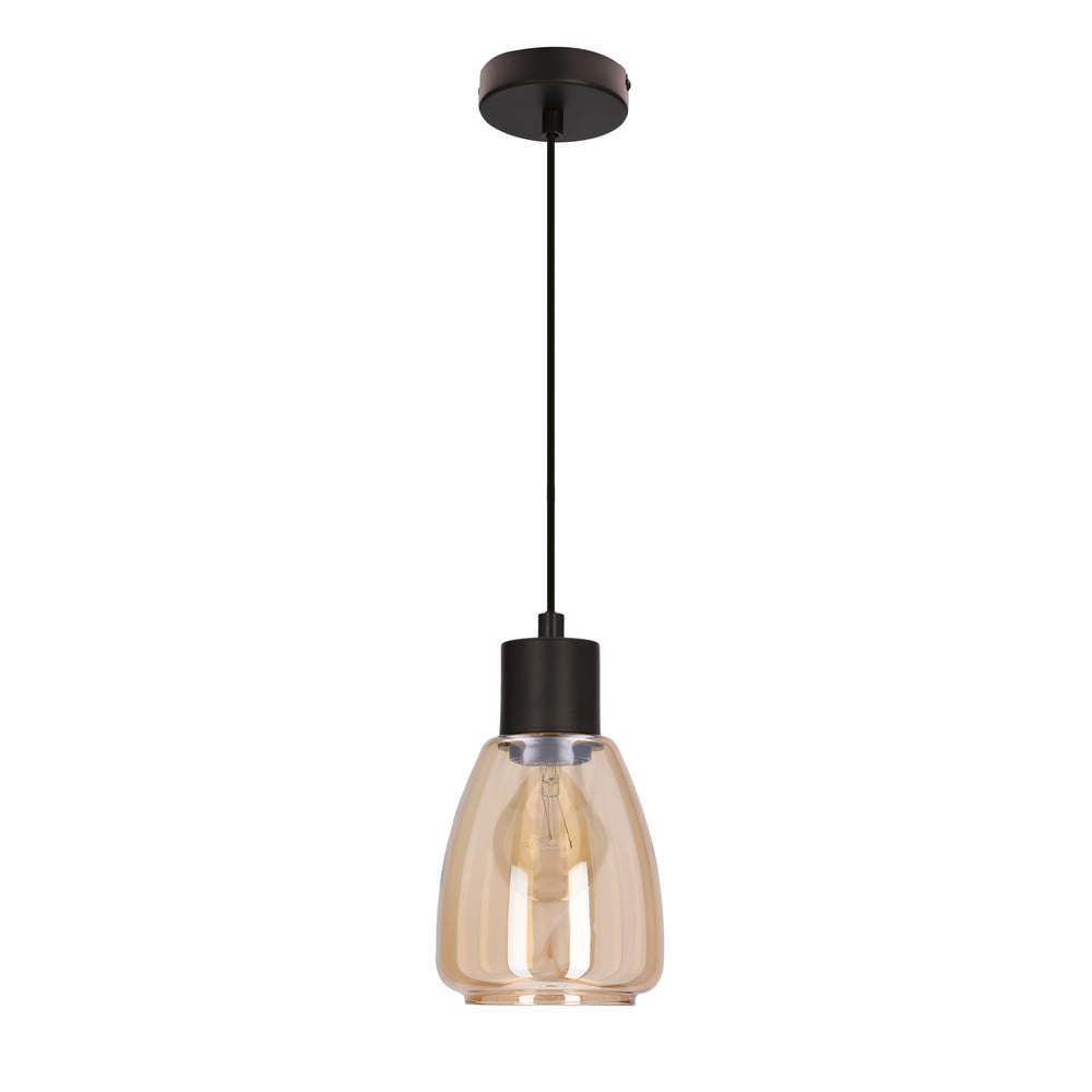 Fekete függőlámpa üveg búrával ø 12 cm Moldo – Candellux Lighting