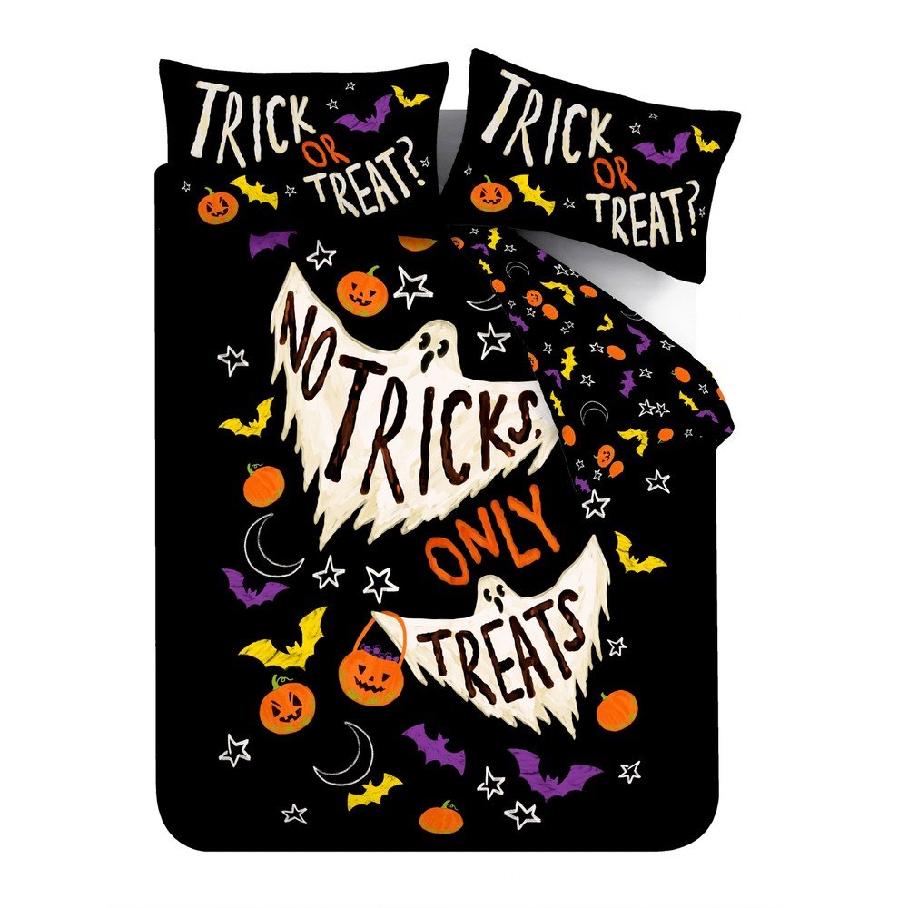 Fekete kétszemélyes ágyneműhuzat 200x200 cm Halloween Trick or Treat – Catherine Lansfield
