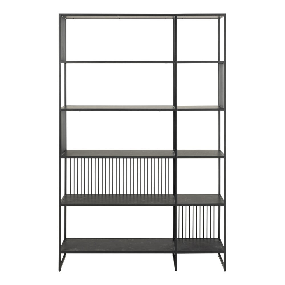 Fekete könyvespolc 120x185x35 cm Strington – Actona