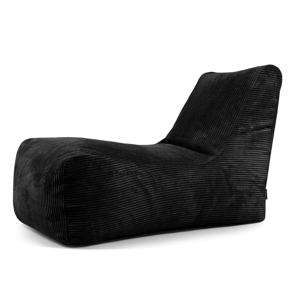 Fekete kordbársony babzsákfotel Lounge – SLOWDOWN