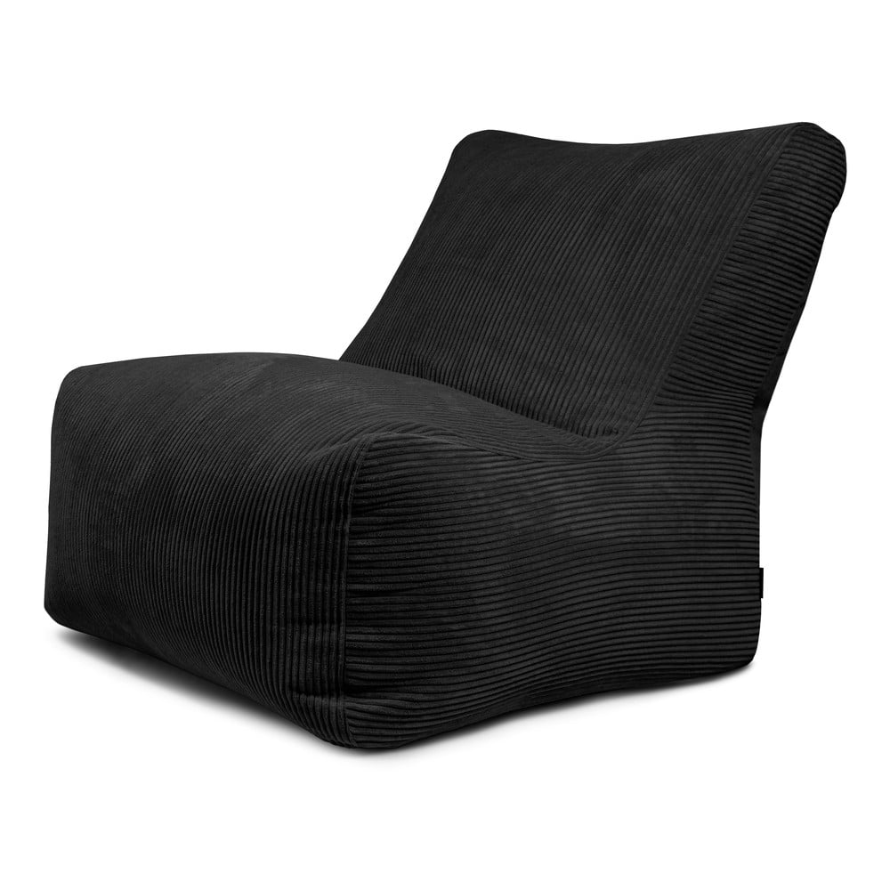 Fekete kordbársony babzsákfotel Seat 100 Lounge – SLOWDOWN