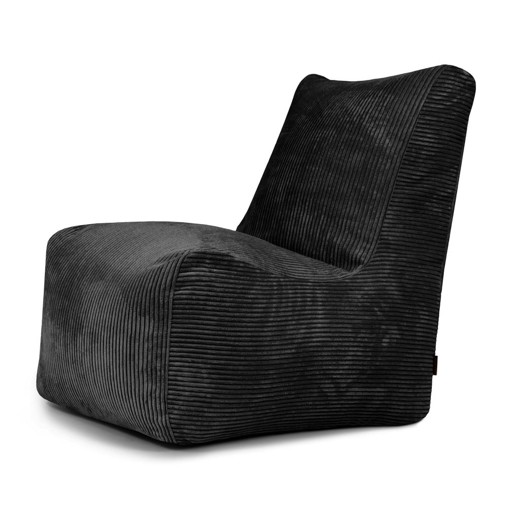 Fekete kordbársony babzsákfotel Seat Lounge – SLOWDOWN