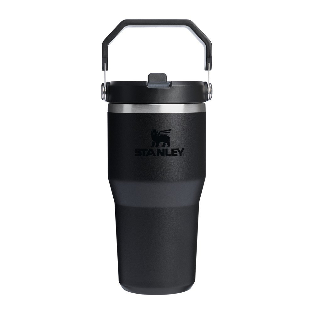 Fekete termosz 600 ml IceFlow Flip Straw 2.0 – Stanley