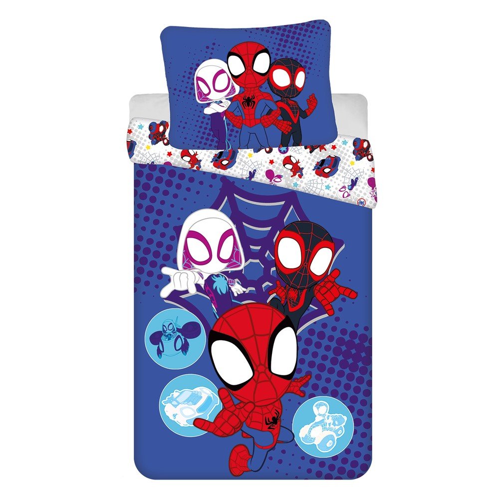 Kék egyszemélyes pamut gyerek ágyneműhuzat 140x200 cm Spidey – Jerry Fabrics