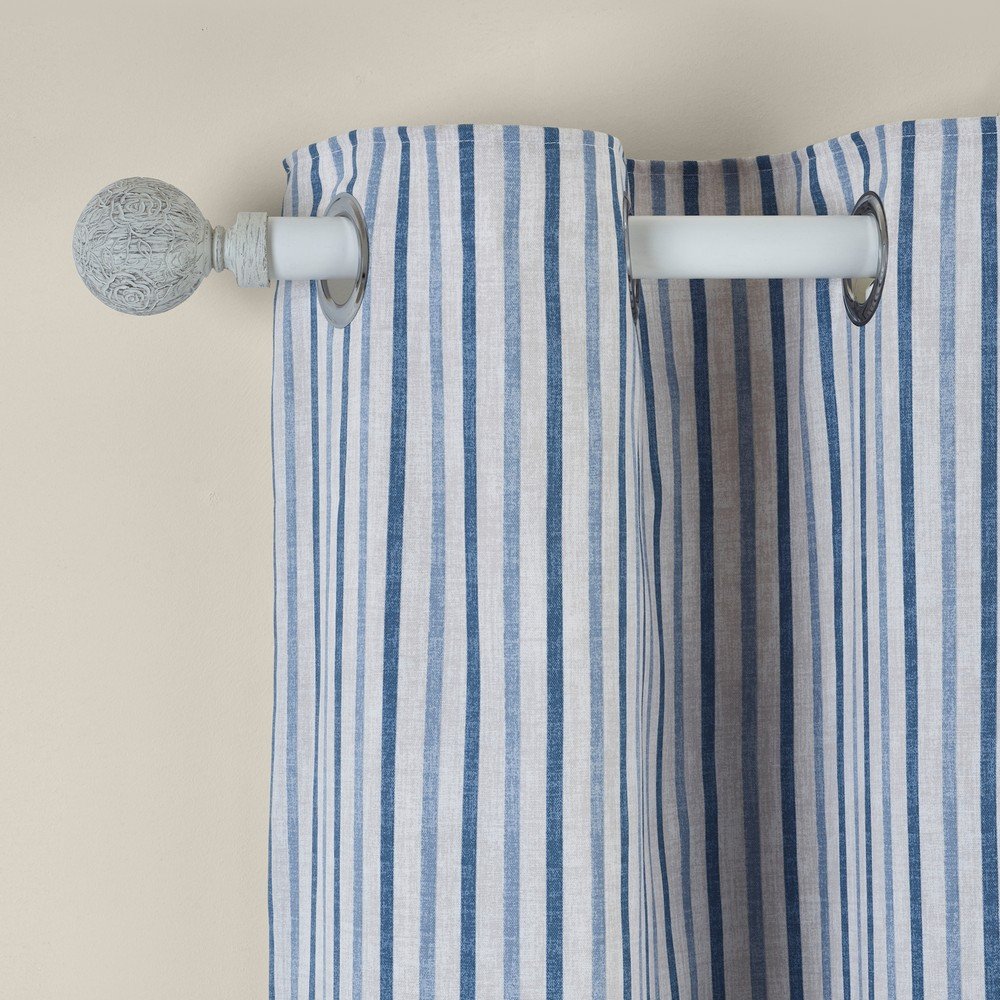 Kék függöny szett 2 db-os 168x137 cm Logan Stripe – Catherine Lansfield