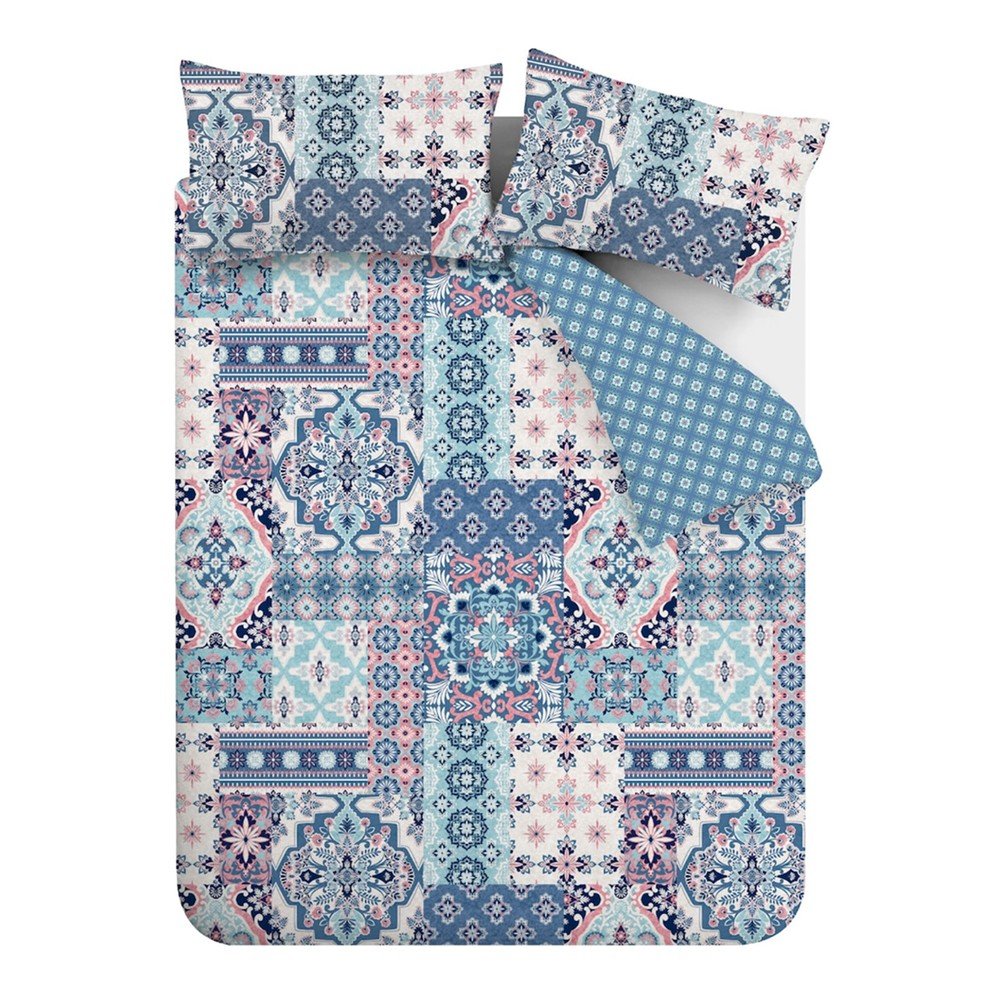 Kék kétszemélyes-hosszabbított ágyneműhuzat 230x220 cm Boho Patchwork – Catherine Lansfield