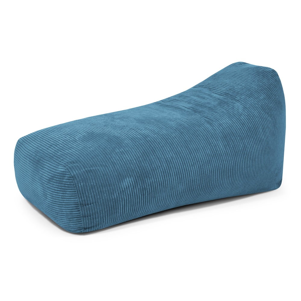 Kék kordbársony babzsákfotel Snug Long 140 – SLOWDOWN