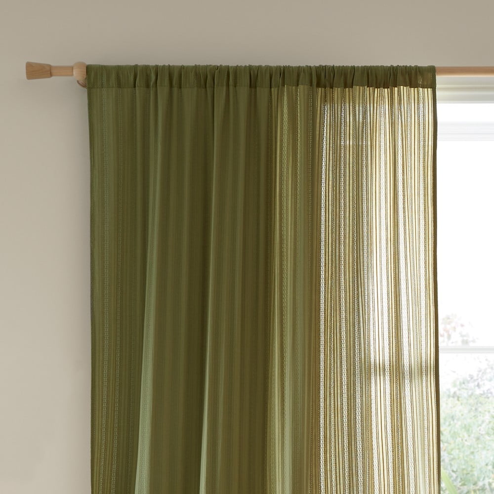 Khaki pamut fényáteresztő függöny 140x122 cm Zofia Broderie Anglaise – Pineapple Elephant
