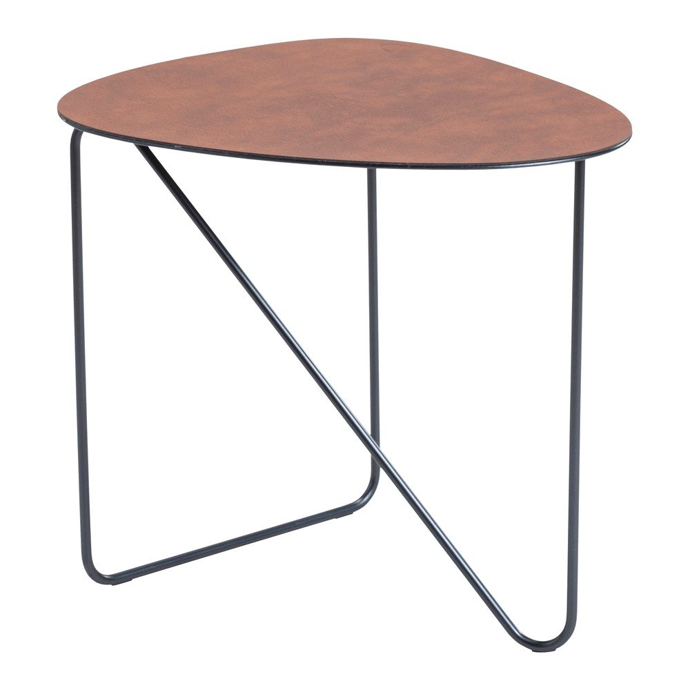 Konyakbarna fém dohányzóasztal 44x50 cm Curve L Bull – LIND DNA