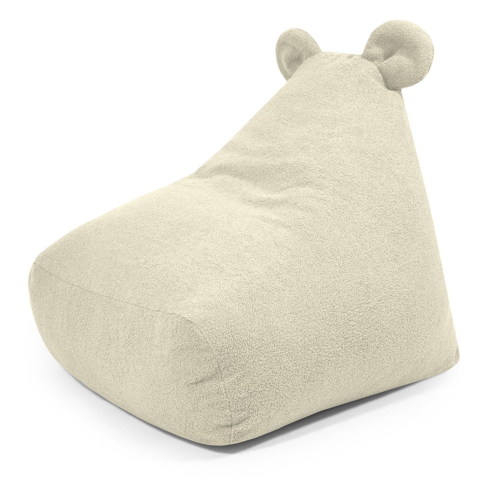 Krémszínű buklé gyerek babzsákfotel Snug 80 Bear – SLOWDOWN