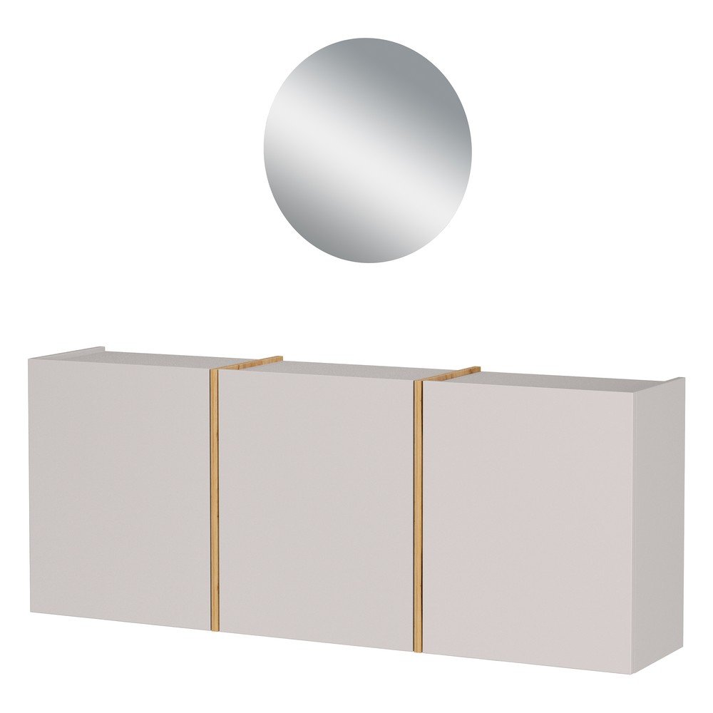 Krémszínű előszoba bútor 138x200x27 cm Libbiano – Germania