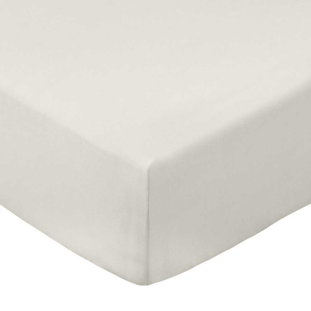 Krémszínű gumis pamut-perkál lepedő 135x190 cm Cotton Percale – Bianca