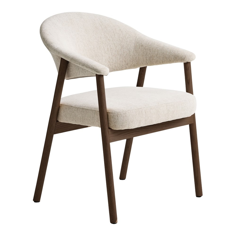 Krémszínű tölgyfa karfás étkezőszék szett 2 db-os Elk – Unique Furniture
