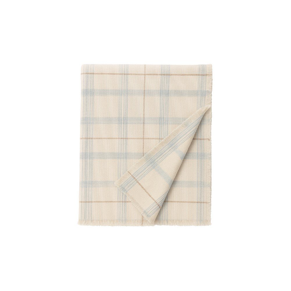 Krémszínű-zsályaszínű pamut gyerek ágytakaró 140x200 cm Tartan Blue Sage – Lorena Canals