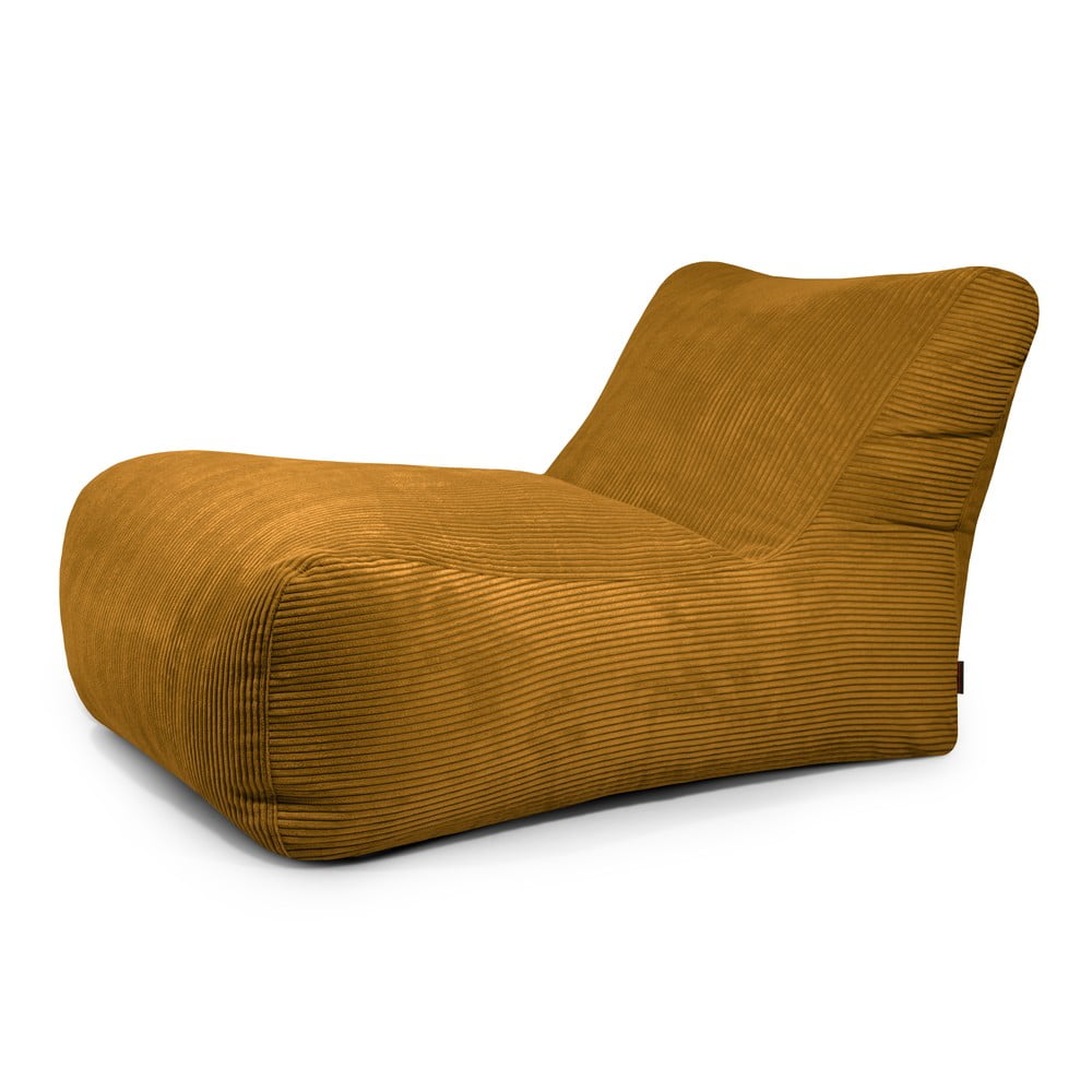 Mustársárga kordbársony babzsákfotel Lounge 100 – SLOWDOWN