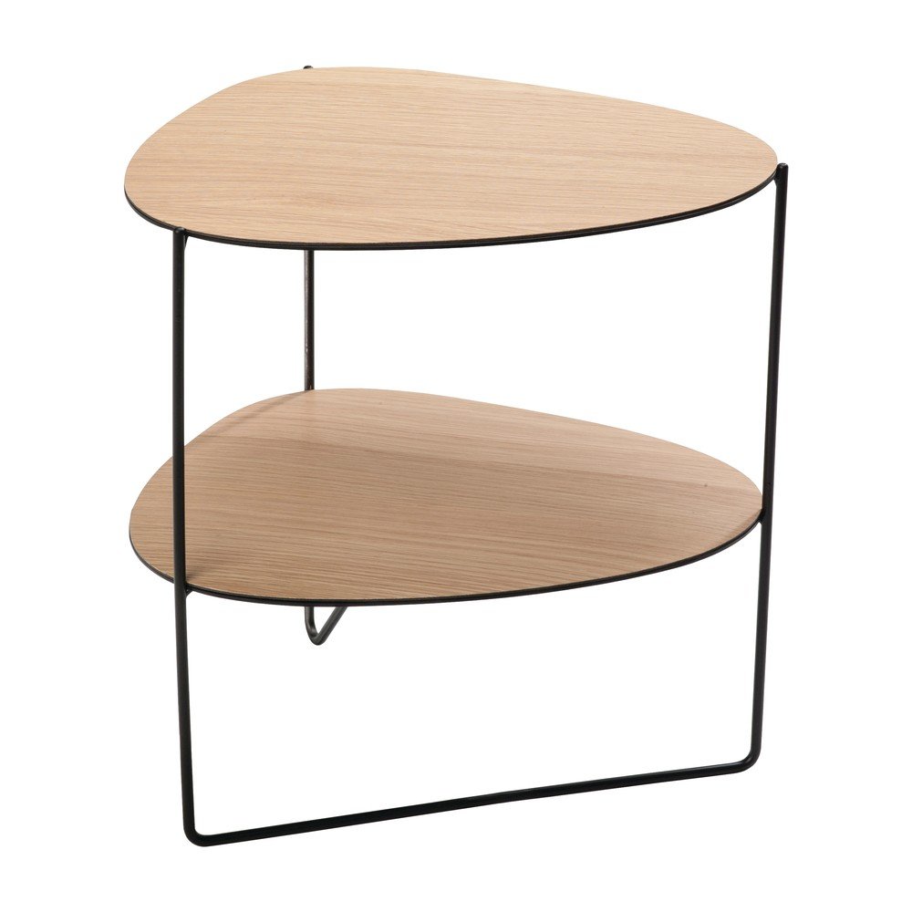Natúr színű fém dohányzóasztal 37x44 cm Curve Double Wood – LIND DNA
