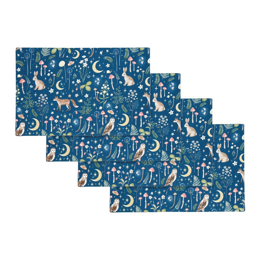 Pamut tányéralátét szett 4 db-os 30x46 cm Enchanted Twilight Animals – Catherine Lansfield