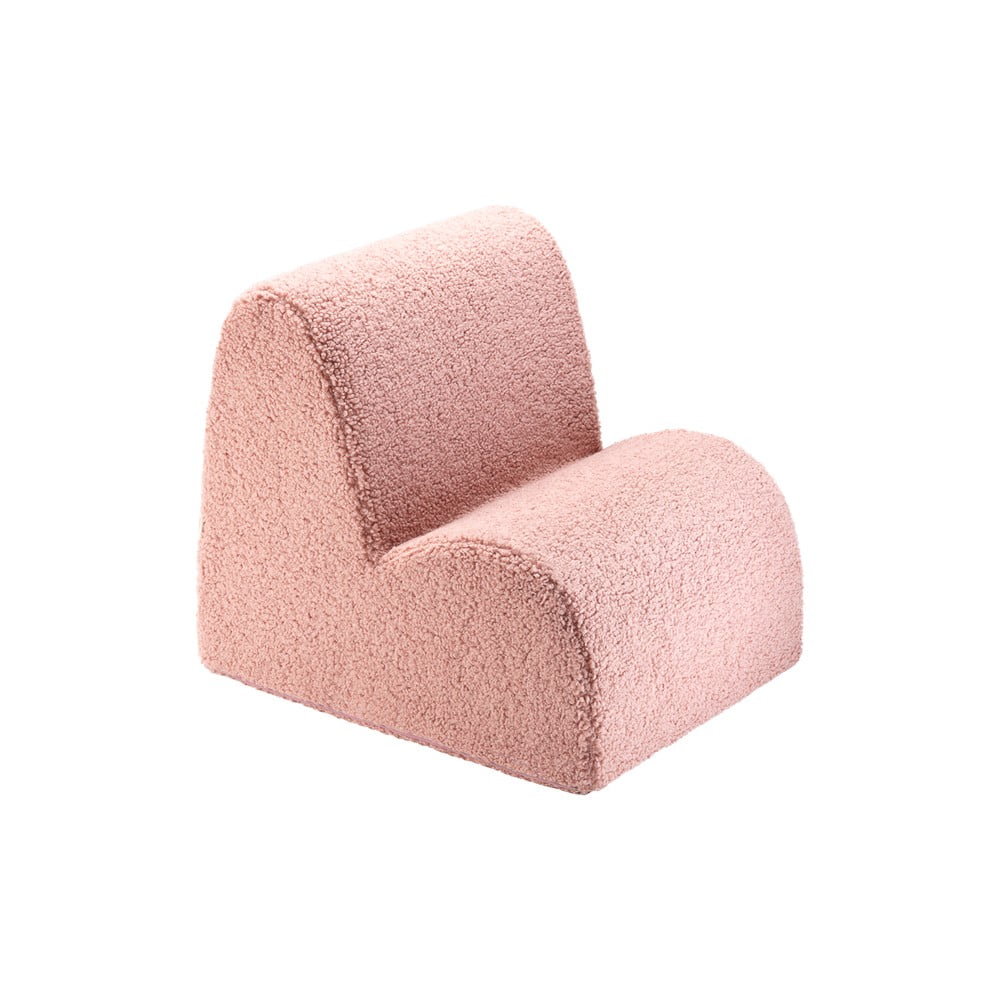Rózsaszín buklé gyerek fotel Cloud – Wigiwama
