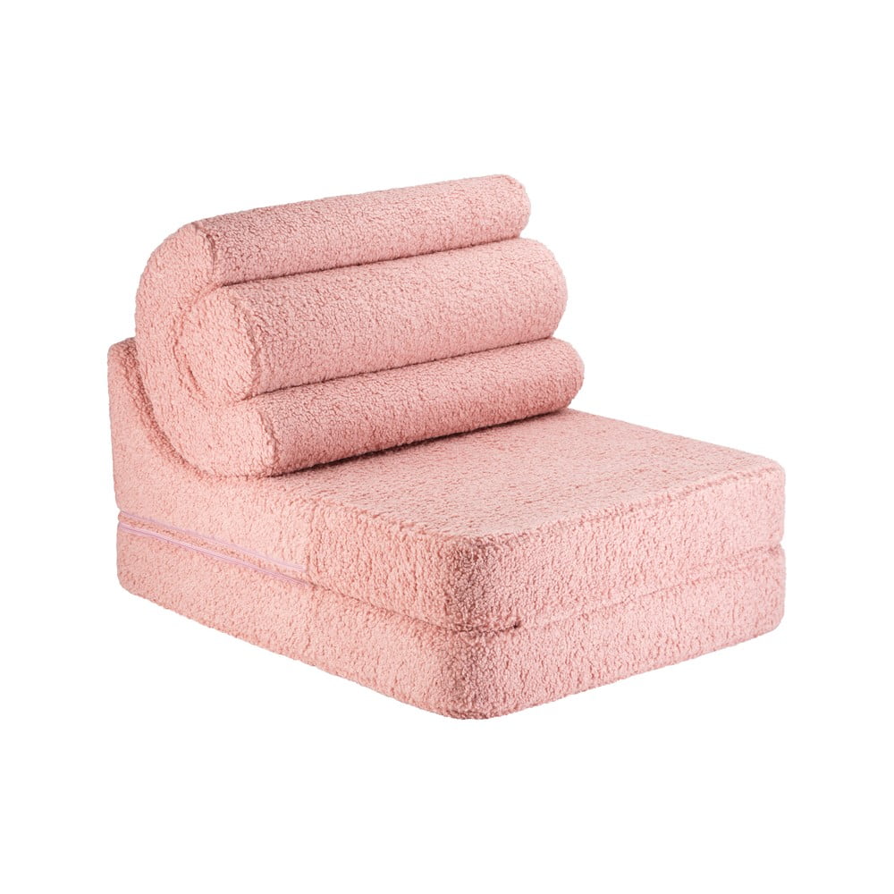 Rózsaszín buklé gyerek fotel Flipster – Wigiwama