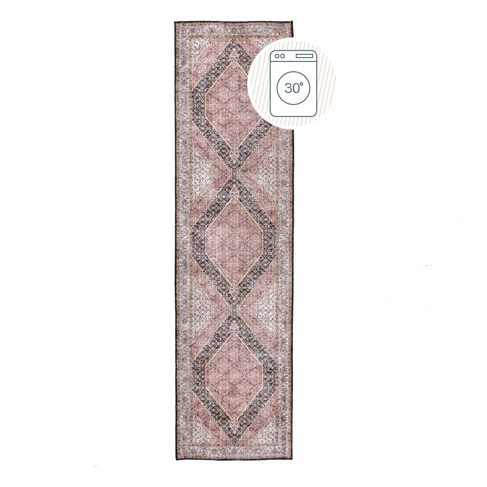 Rózsaszín mosható futószőnyeg 60x230 cm Briony Traditional – Flair Rugs
