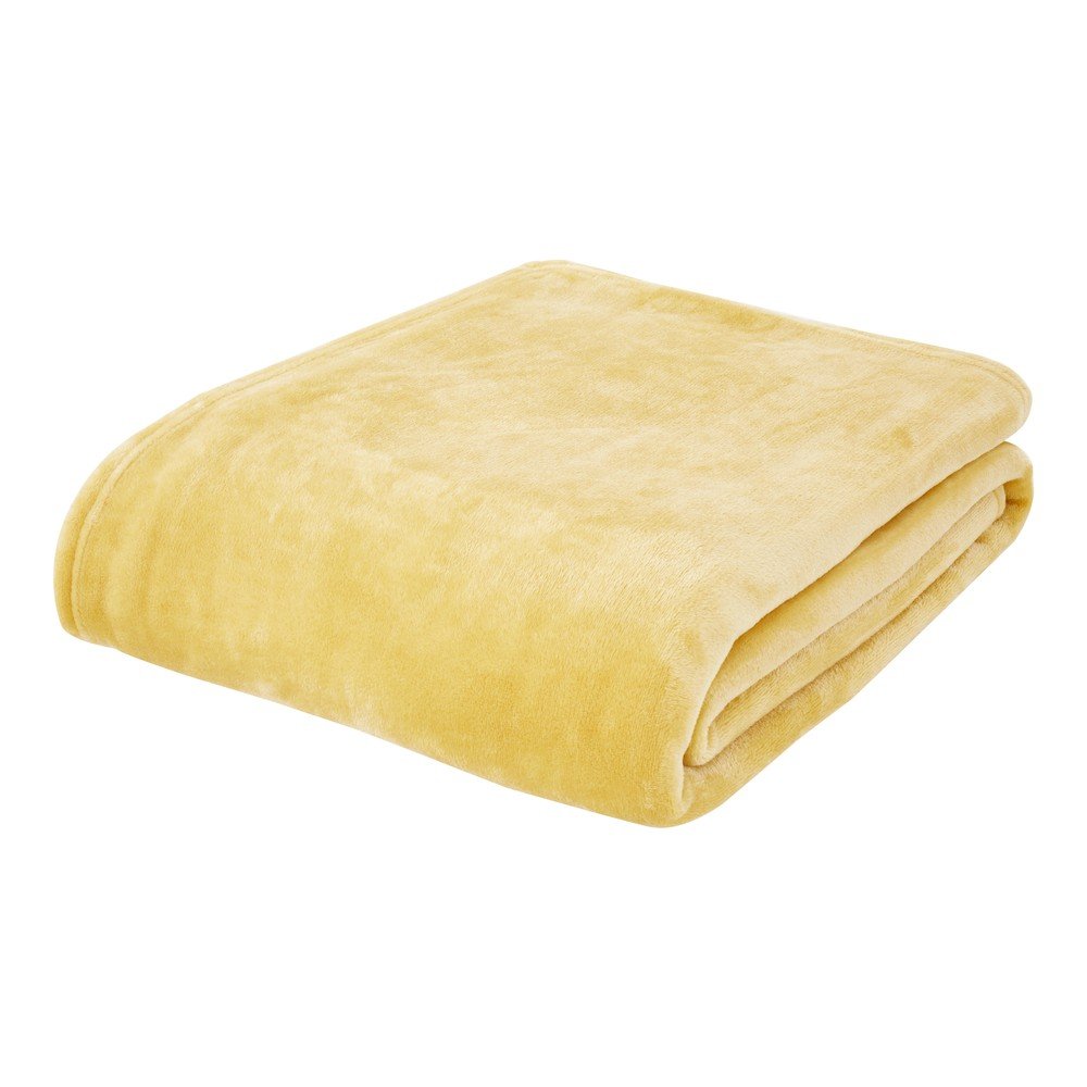 Sárga mikroplüss takaró 130x170 cm Raschel Velvet – Catherine Lansfield