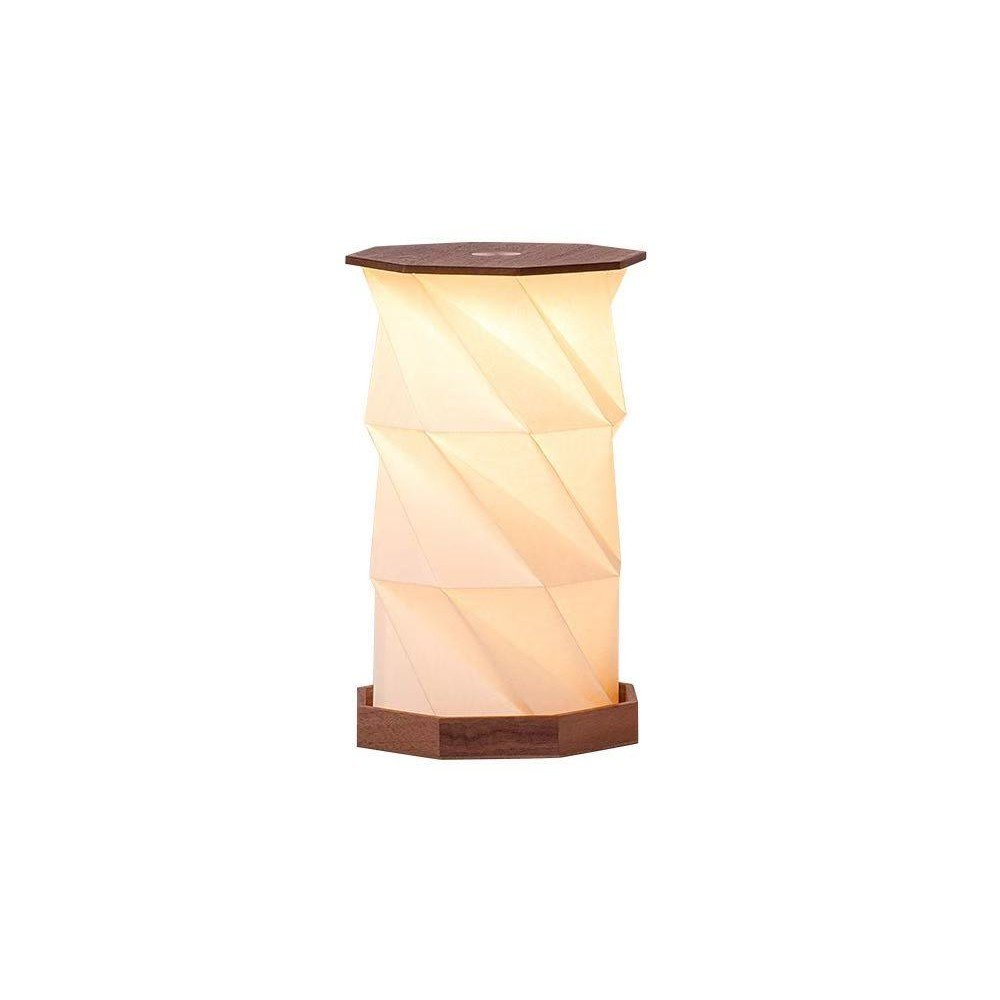 Sötét natúr színű LED asztali lámpa (magasság 18 cm) Twist Hexagon – Gingko