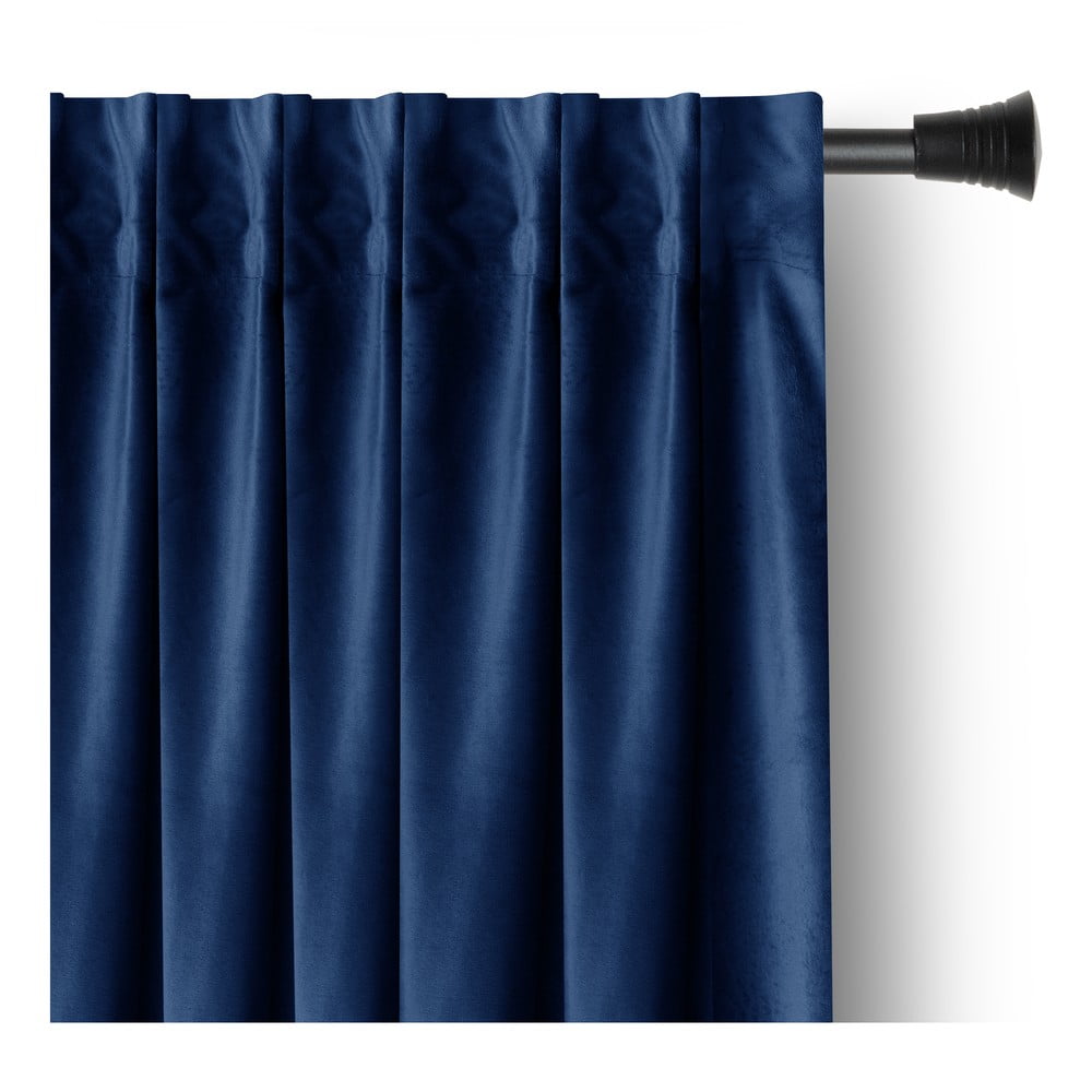 Sötétkék bársony dimout (részleges sötétítő) függöny 140x245 cm Pleat – Restilo