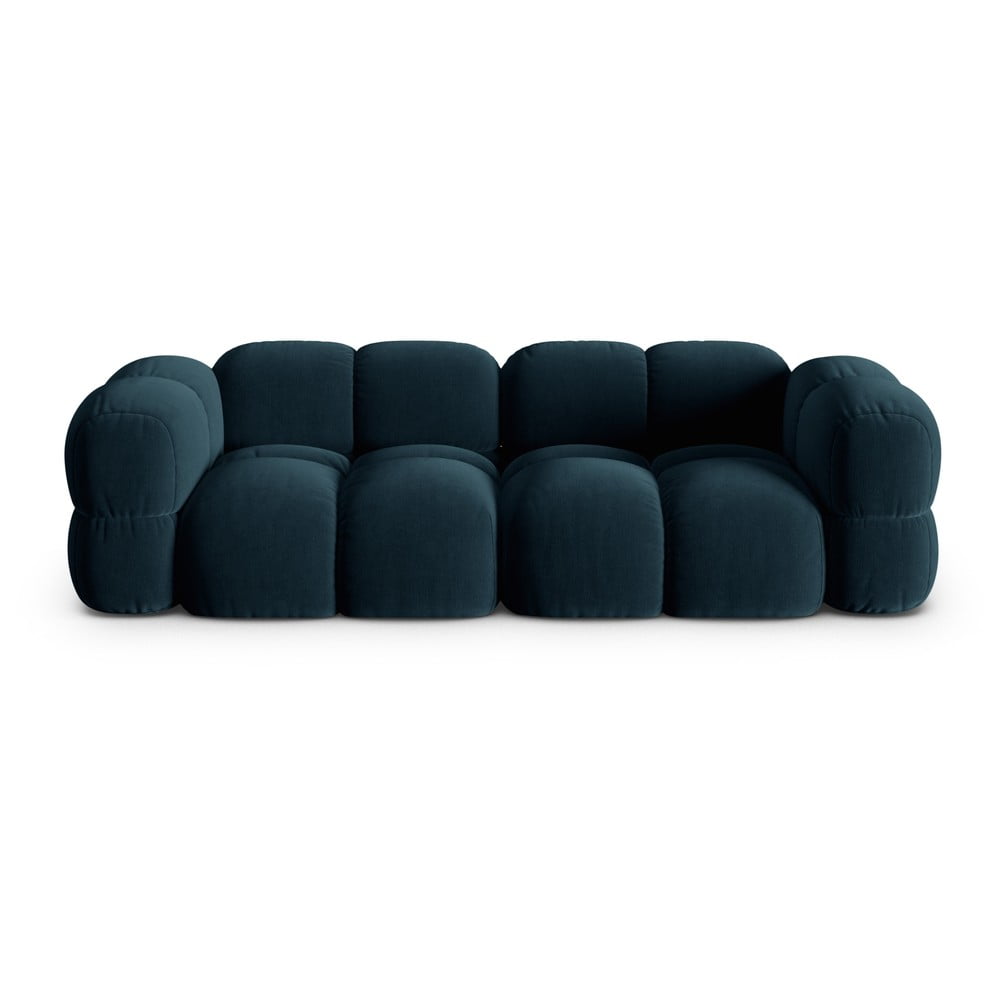 Sötétkék bársony kanapé 250 cm Loretto – Cosmopolitan Design