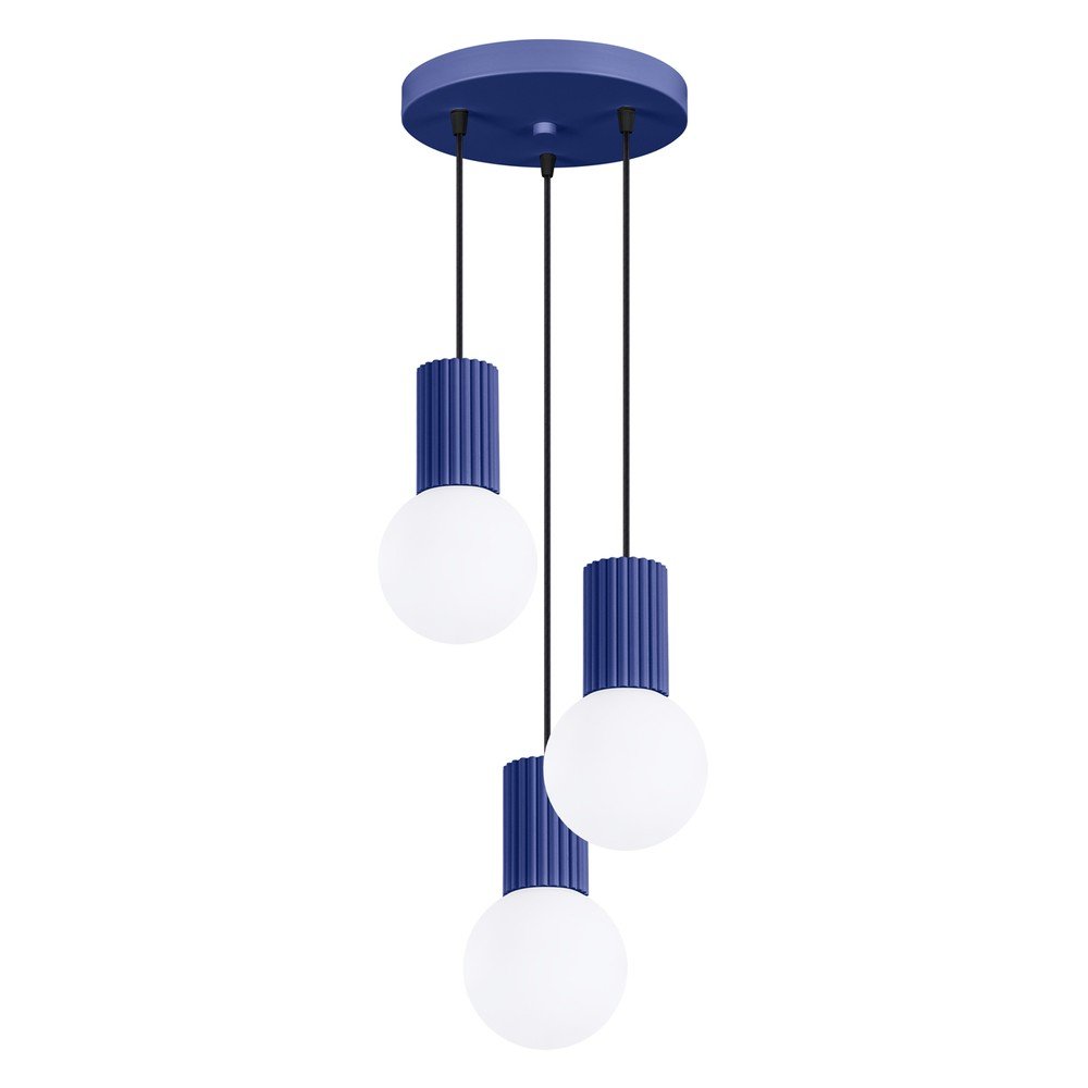 Sötétkék függőlámpa üveg búrával ø 25 cm Orbital – Nice Lamps