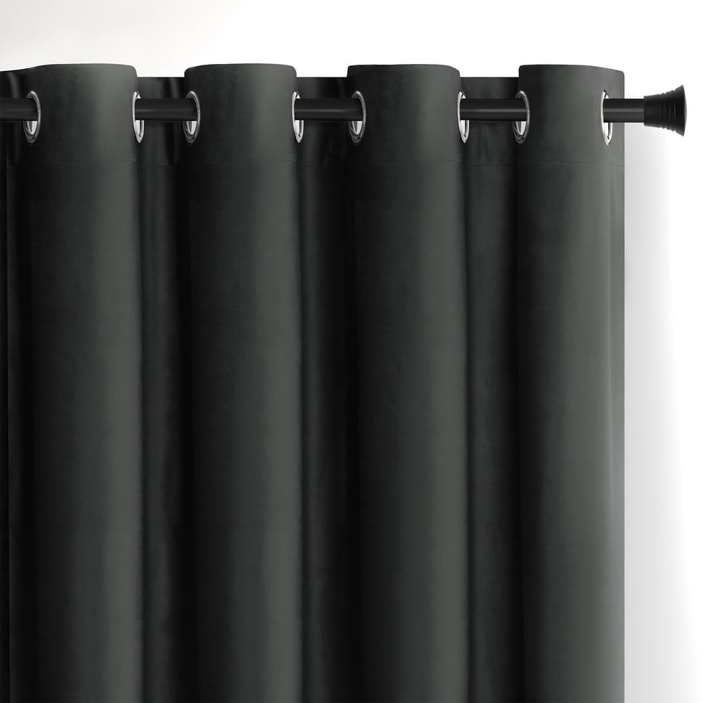 Sötétszürke bársony dimout (részleges sötétítő) függöny 140x270 cm Eyelets – Restilo