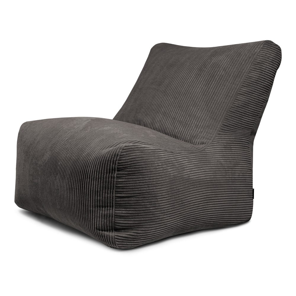 Sötétszürke kordbársony babzsákfotel Seat 100 Lounge – SLOWDOWN