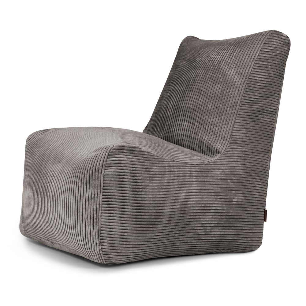 Sötétszürke kordbársony babzsákfotel Seat Lounge – SLOWDOWN