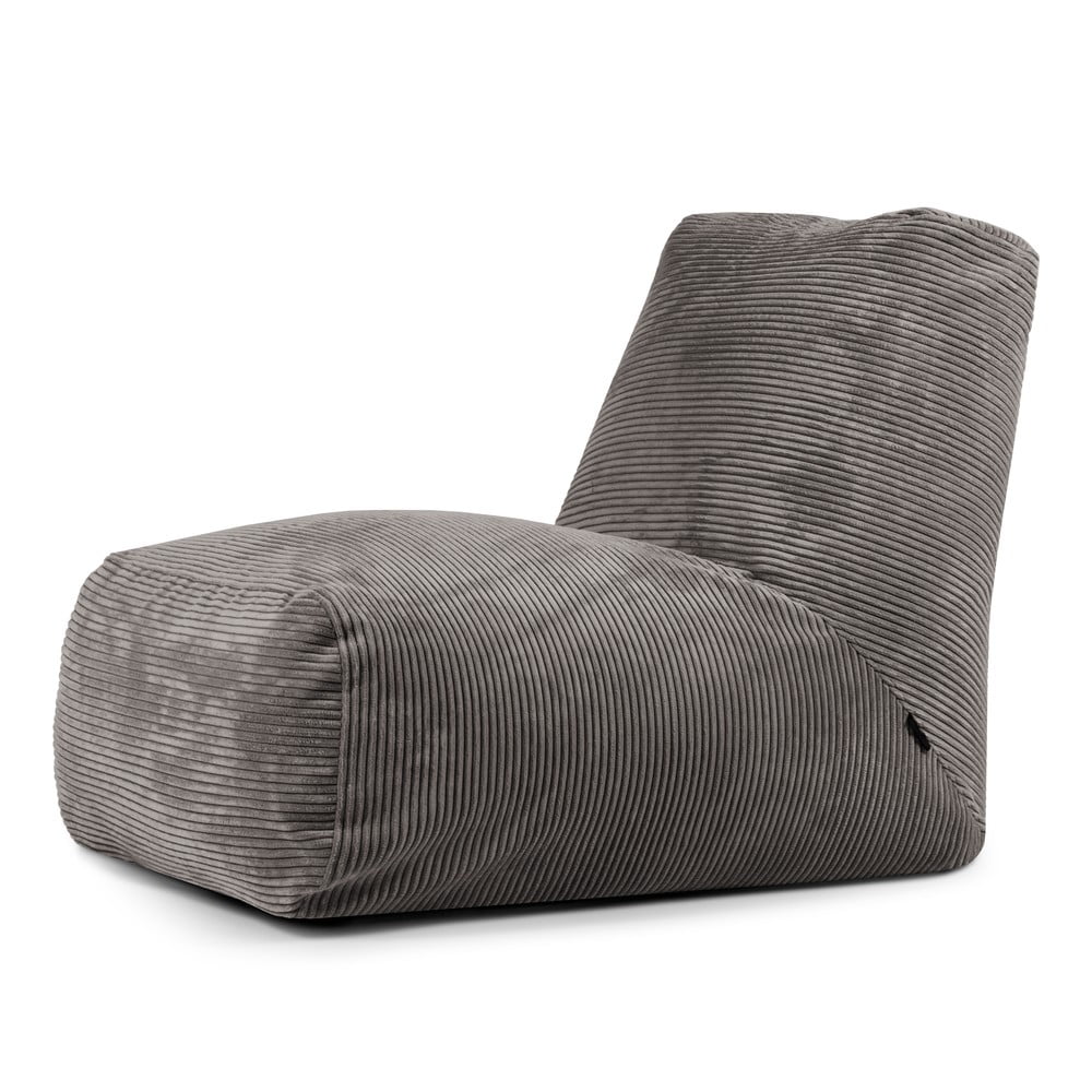 Sötétszürke kordbársony babzsákfotel Tube – SLOWDOWN