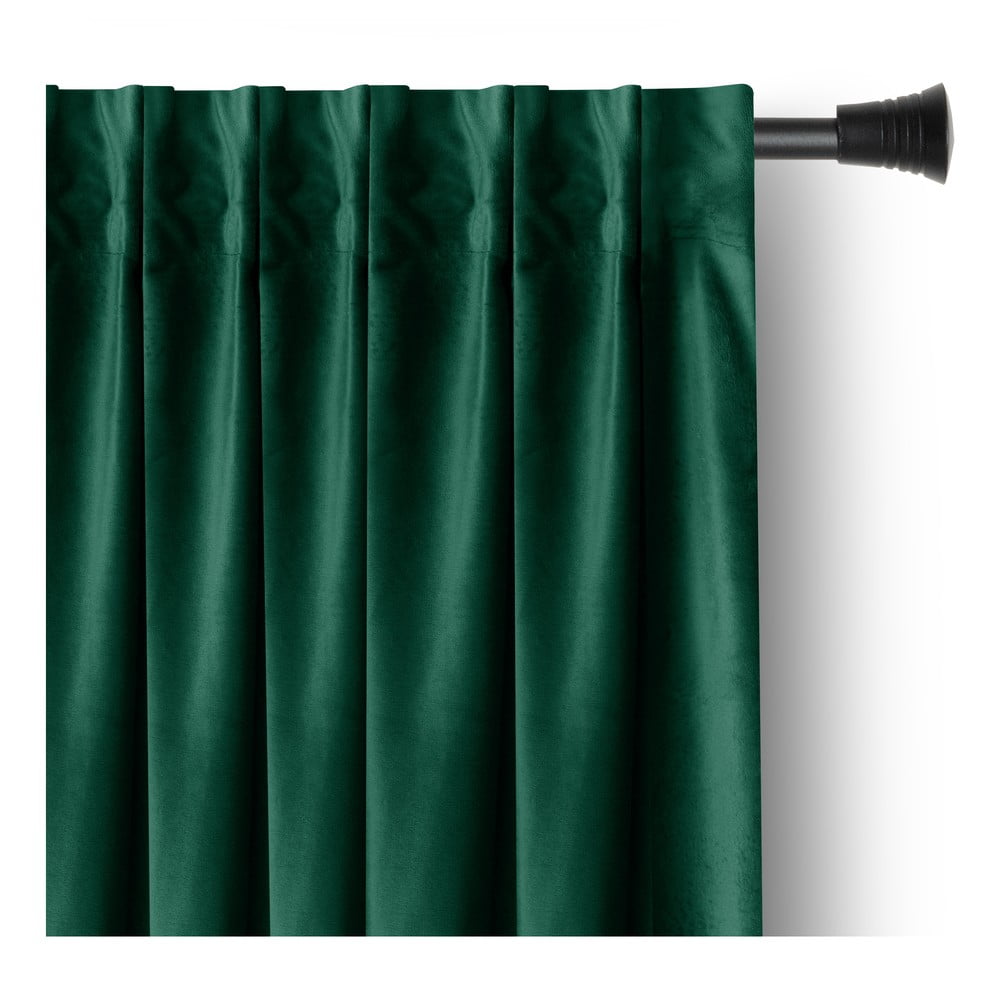Sötétzöld bársony dimout (részleges sötétítő) függöny 140x270 cm Pleat – Restilo
