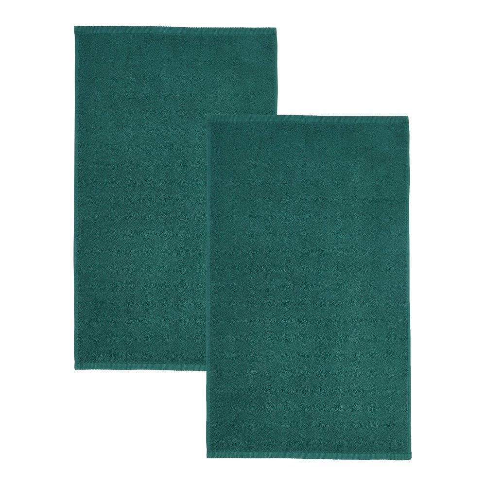 Sötétzöld gyorsan száradó-frottír pamut fürdőlepedő szett 2 db-os 90x140 cm Quick Dry – Catherine Lansfield
