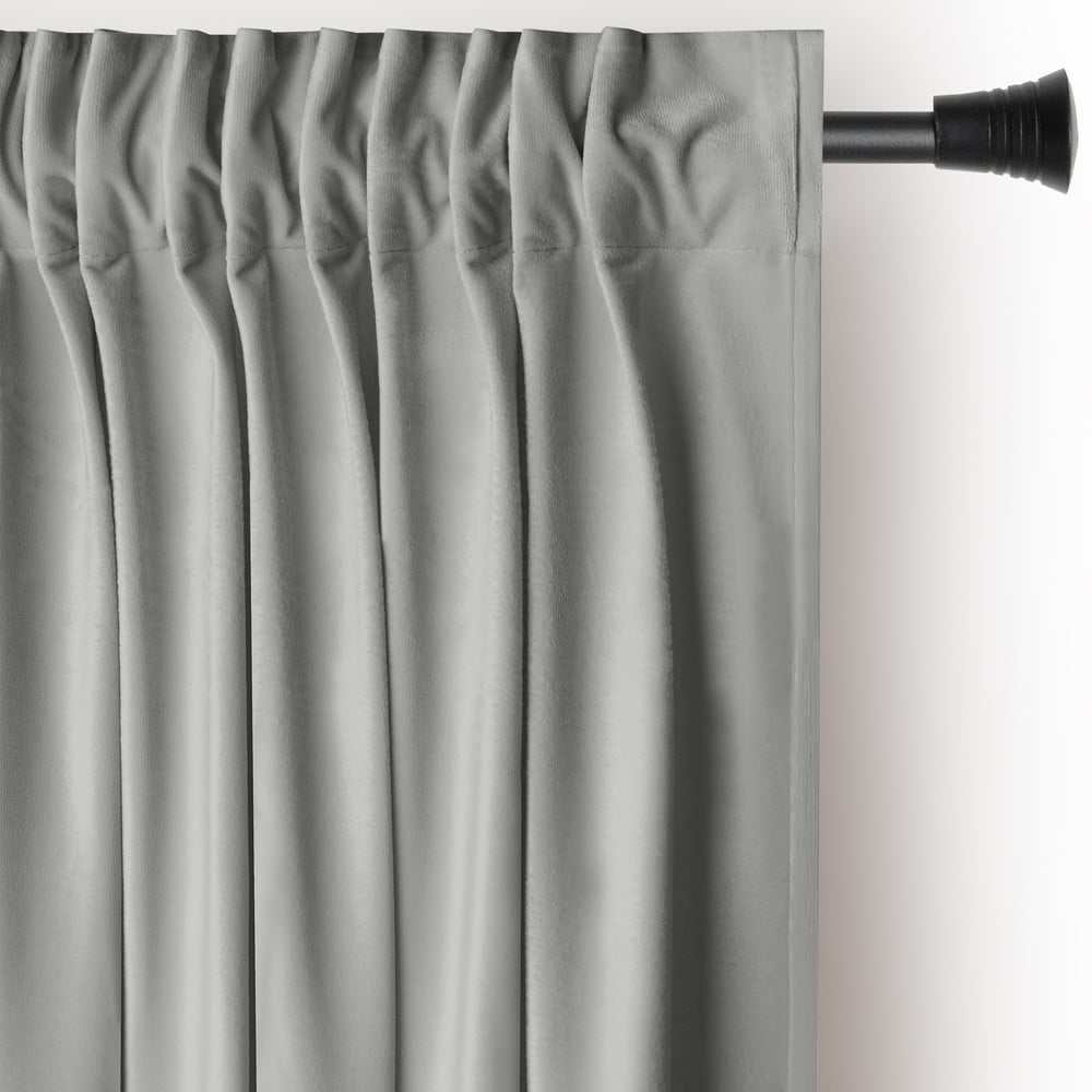 Szürke bársony dimout (részleges sötétítő) függöny 140x245 cm Pleat – Restilo