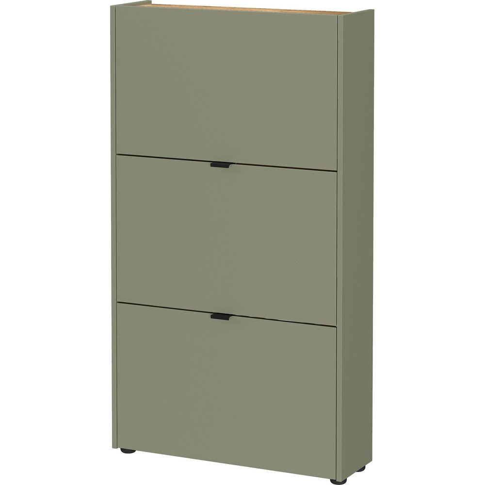 Szürkésbarna billenő ajtós cipőtartó 71x127x22 cm Ameca – Germania