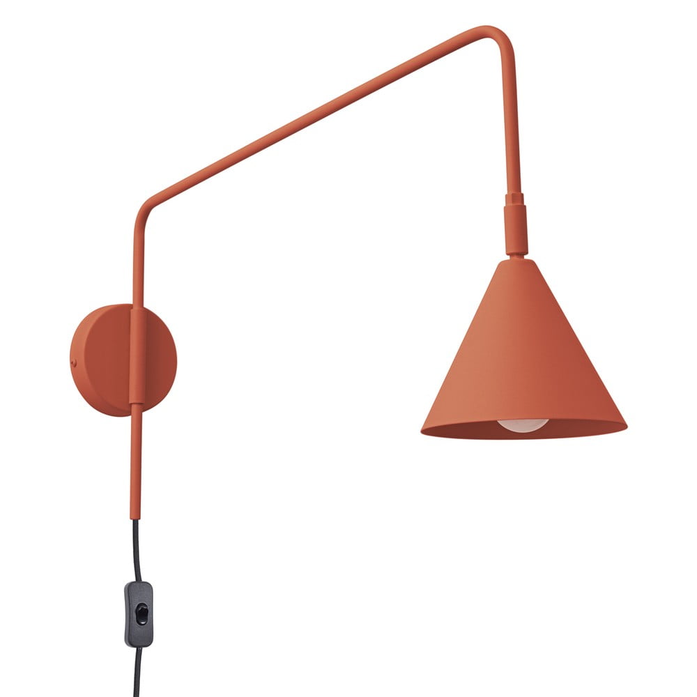 Terrakotta színű konnektorhoz csatlakoztatható fali lámpa Zylo – Nice Lamps