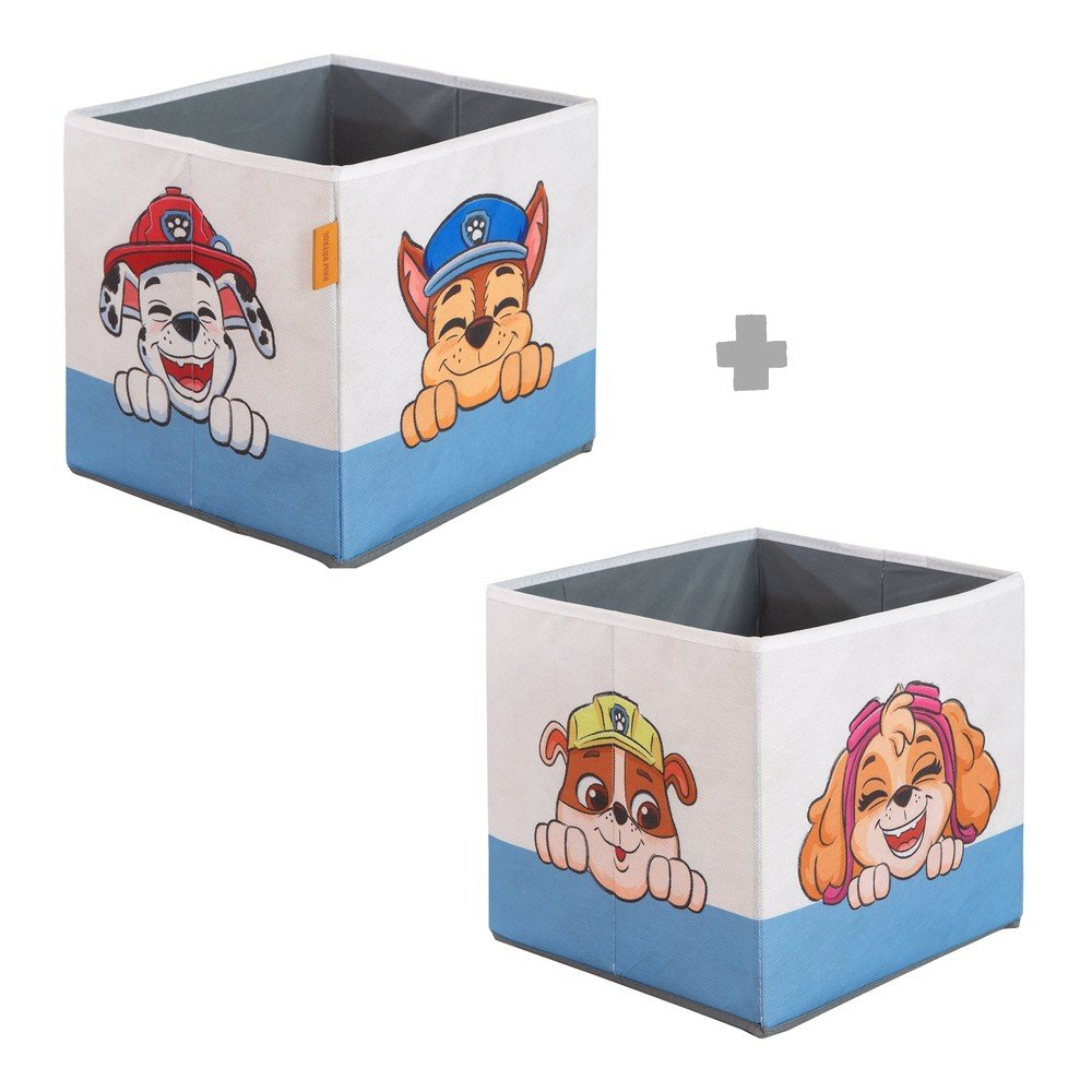 Textil játéktároló doboz szett 2 db-os 27x27x27 cm Paw Patrol – Roba
