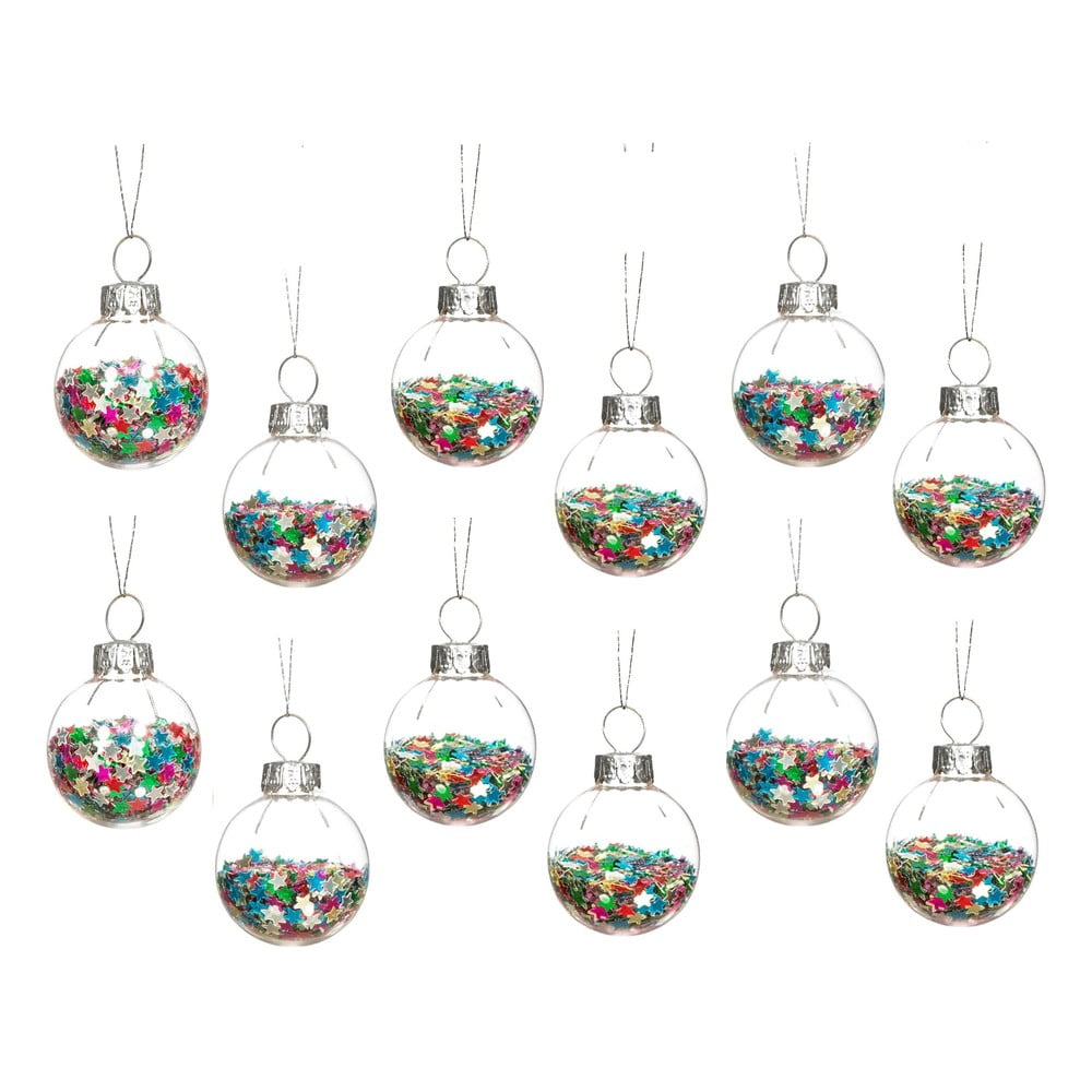 Üveg karácsonyfadísz készlet 12 db-os ø 3 cm Disco Stars Mini – Sass & Belle