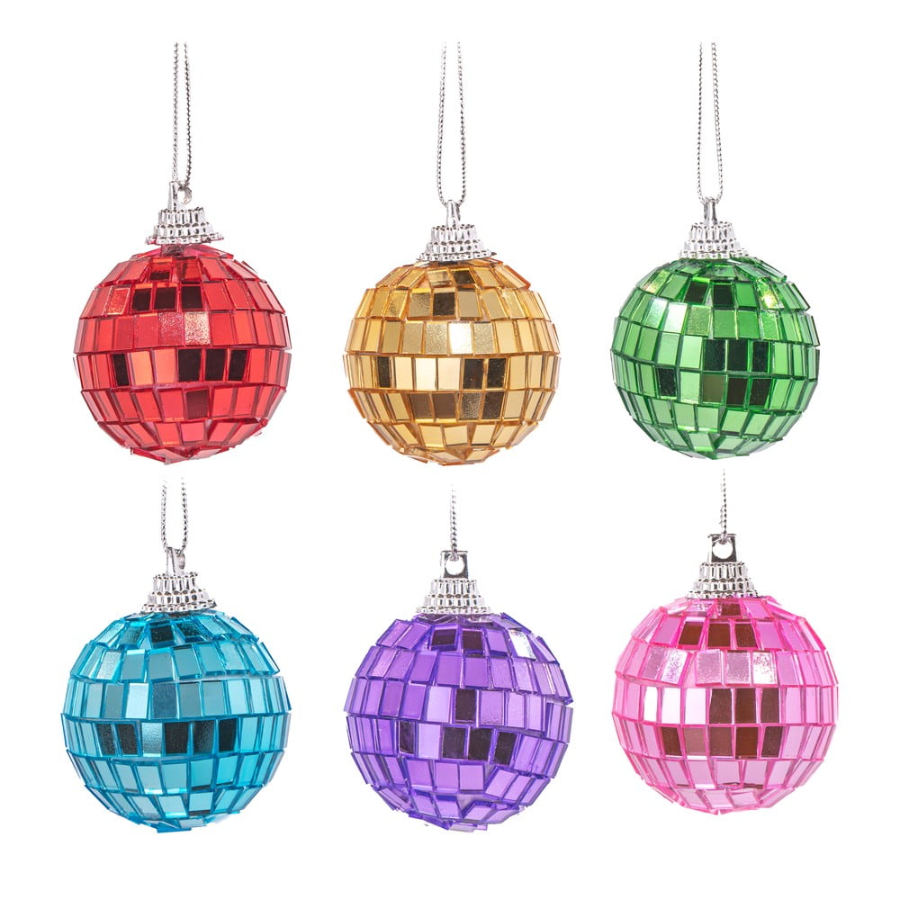 Üveg karácsonyfadísz készlet 6 db-os ø 4 cm Mirror Disco – Sass & Belle