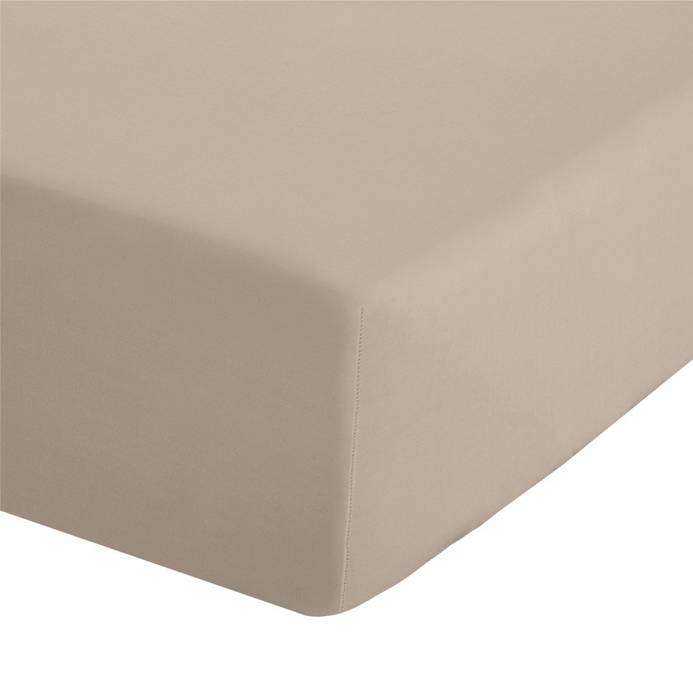 Világosbarna gumis perkál lepedő 150x200 cm Easy Iron Percale – Catherine Lansfield