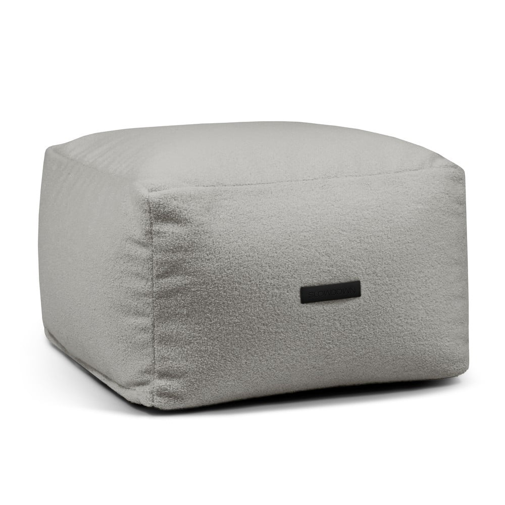Világosszürke buklé babzsákfotel Softbox MooG – SLOWDOWN