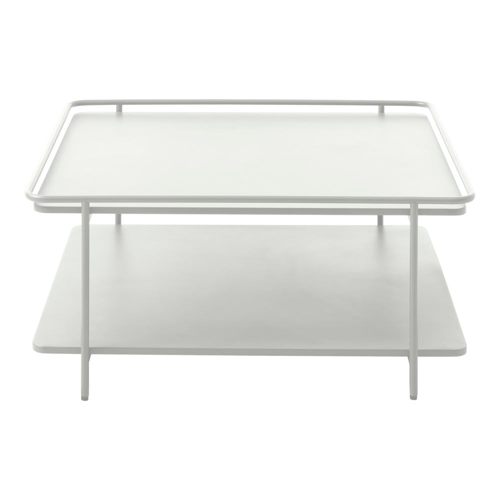 Világosszürke fém dohányzóasztal 75x75 cm Yuba – Unique Furniture