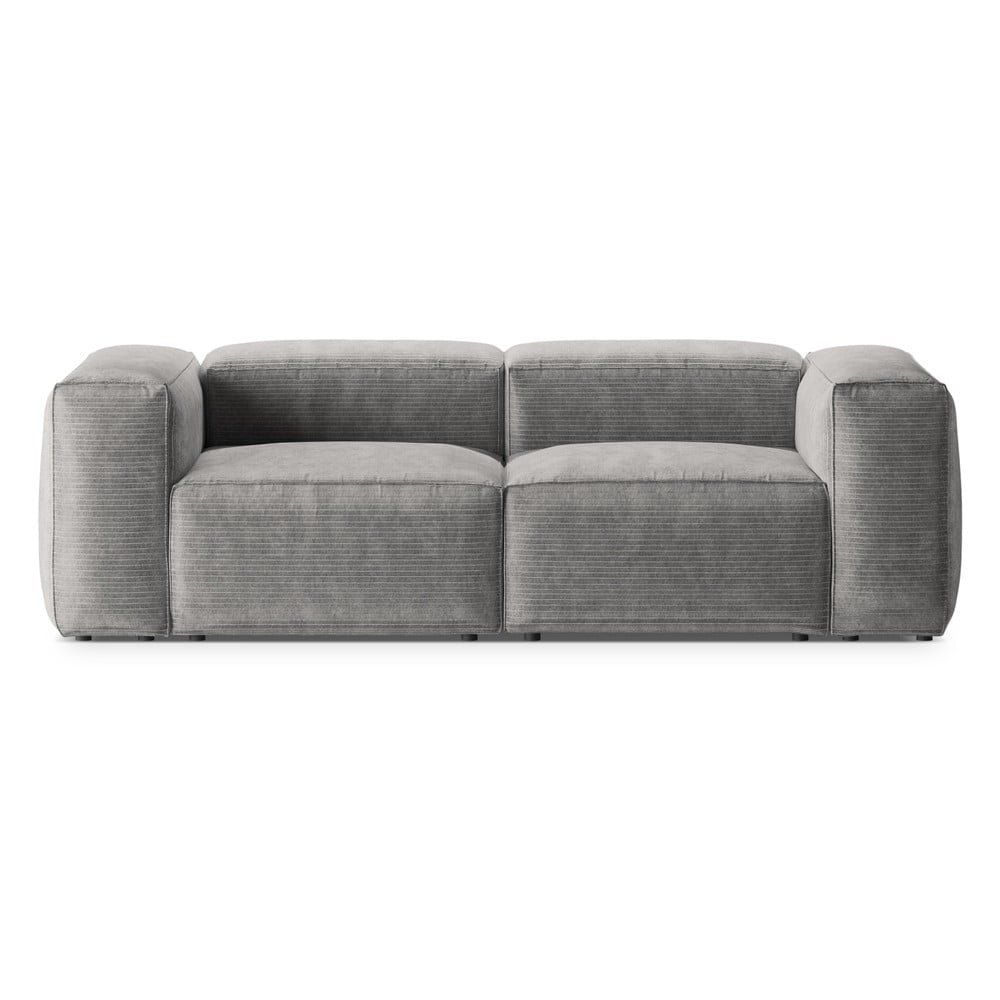 Világosszürke kordbársony kanapé 224 cm Bergano – Cosmopolitan Design