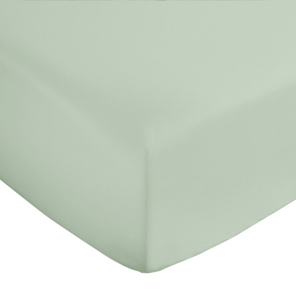 Világoszöld gumis pamut-szatén lepedő 150x200 cm Cotton Sateen – Bianca