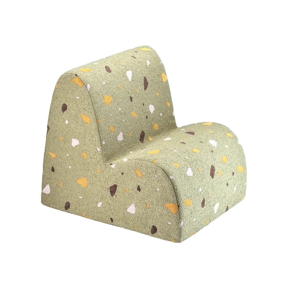 Zöld buklé-zsenília gyerek fotel Terrazzo Cloud – Wigiwama