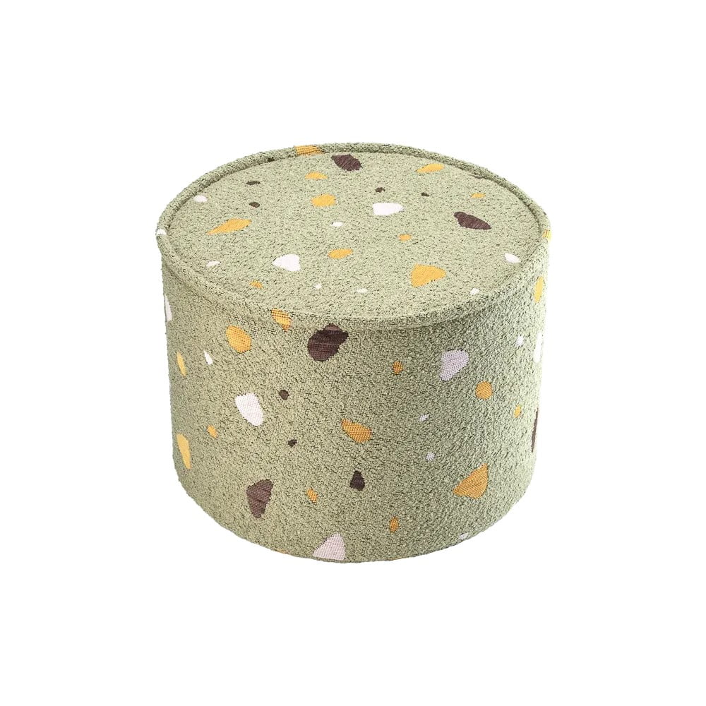 Zöld buklé-zsenília gyerek puff Terrazzo – Wigiwama